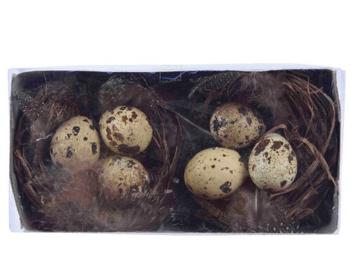 Nest wilgen draad ei L 8cm, naturel, verpakking van 2