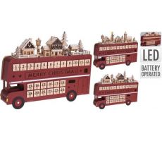 Adventkalender, bus, met LED, l 45 cm, b 8 cm, h 34 cm, Led kerstverlichting