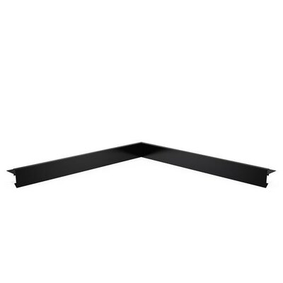 Aluminium daktrim binnenhoek, 4,5 x 4,5 x 40 cm, zwart RAL 9005.