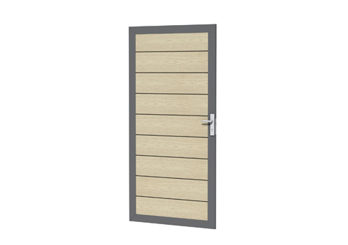 Aluminium deur houtmotief eiken 90x183 cm - afbeelding 1