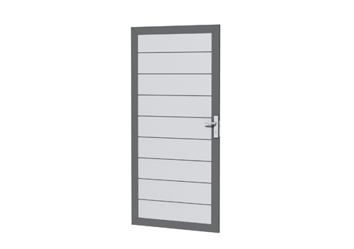 Aluminium deur lichtgrijs 90x183 cm - afbeelding 1