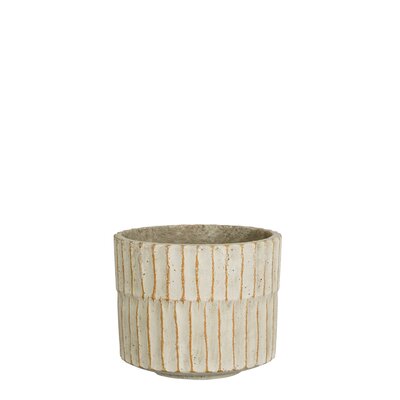 Apiro pot rond off white - h12,5xd15,5cm - afbeelding 1