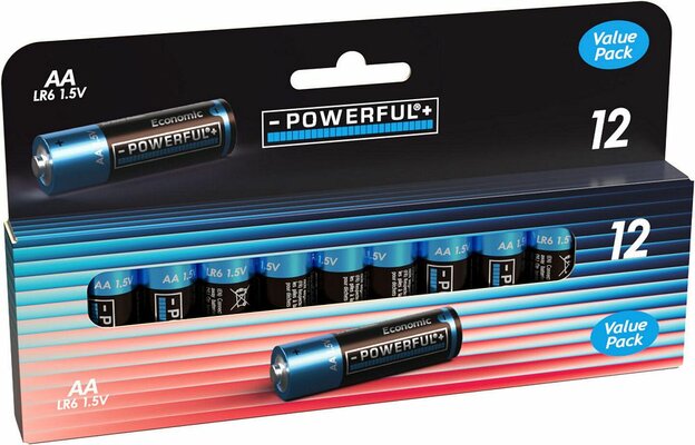 batterijen 12 sts lr 6/aa in kleurendoos met eurolog