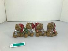 beer met kerstmuts, zittend, 7 cm, per stuk - afbeelding 6