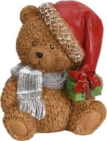 beer met kerstmuts, zittend, 7 cm, per stuk - afbeelding 5