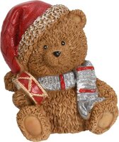 beer met kerstmuts, zittend, 7 cm, per stuk - afbeelding 3