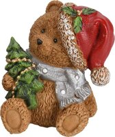 beer met kerstmuts, zittend, 7 cm, per stuk - afbeelding 4