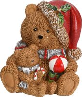 beer met kerstmuts, zittend, 7 cm, per stuk - afbeelding 2