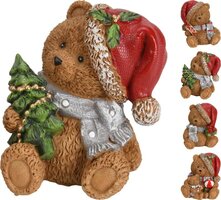 beer met kerstmuts, zittend, 7 cm, per stuk - afbeelding 6