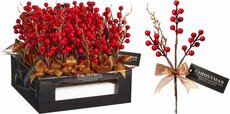 bessentak kerst 25 cm rood met goud glitter - afbeelding 2
