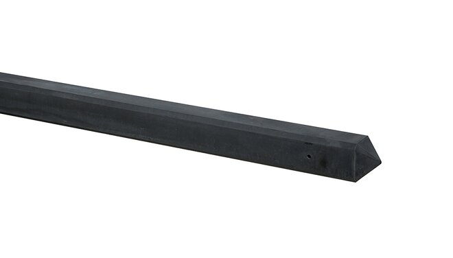 Betonpaal glad met diamantkop 10 x 10 x 310 cm, antraciet ongecoat, tussenpaal t.b.v. 2 betonplaten.