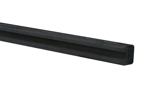 Betonpaal glad met vellingkant, v.z.v. sleuf, 10 x 10 x 270 cm, antraciet, ongecoat, eindpaal.
