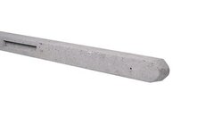Betonpaal stampbeton 10 x 10 x 310 cm, grijs tussenpaal t.b.v. recht scherm met 2 betonplaten.