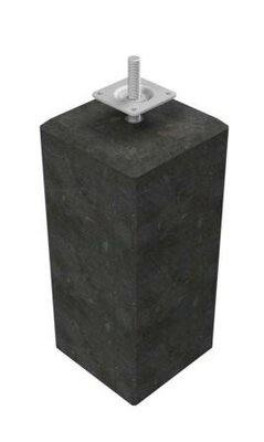 Betonpoer XL, 22 x 22 x 40 cm, recht, schroefdraad M20, antraciet.