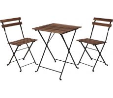 bistro set zwart 3dlg - afbeelding 1