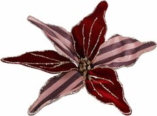 bloem op clip 20 cm kleur burgundy - afbeelding 1