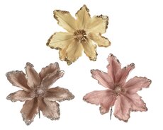 Bloem op clip polyester, assortie, Ø 23 cm x H 11 cm, keuze uit 1 stuks