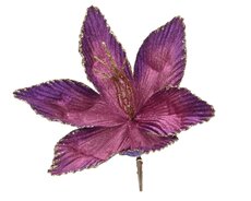 Bloem op clip polyester fluweel, assortie, Ø 23 cm x H 10 cm, keuze uit 1 stuks - afbeelding 2
