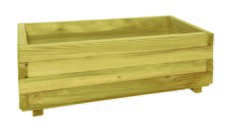 Bloembak rechthoek 32 x 92 x 42 cm (HxBxD), groen geïmpregneerd.
