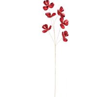 Bloemen op steker, rood, 69 cm