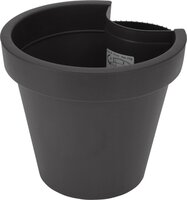 bloempot ek voor regenpijp, kunststof, dia 23,5x 21cm, zwart - afbeelding 1