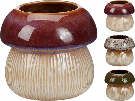 bloempot paddenstoel d 14 x 13 cm kleur