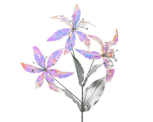 Bloemsteel op steel, plastic, H 10 cm