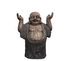 Boeddha, dikbuik, staand, fiberclay, l 44 cm, b 23 cm, h 54 cm