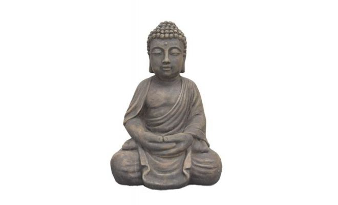 Boeddha, lotus, fiberclay, l 23 cm, b 17 cm, h 34 cm - afbeelding 1