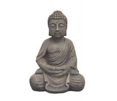 Boeddha, lotus, fiberclay, l 23 cm, b 17 cm, h 34 cm - afbeelding 1