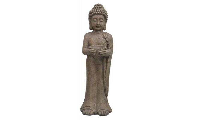Boeddha, staand, fiberclay, l 26 cm, b 28 cm, h 81 cm - afbeelding 1