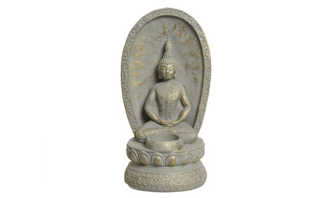 Boeddha, theelicht houder, beton, l 12 cm, b 14 cm, h 26 cm