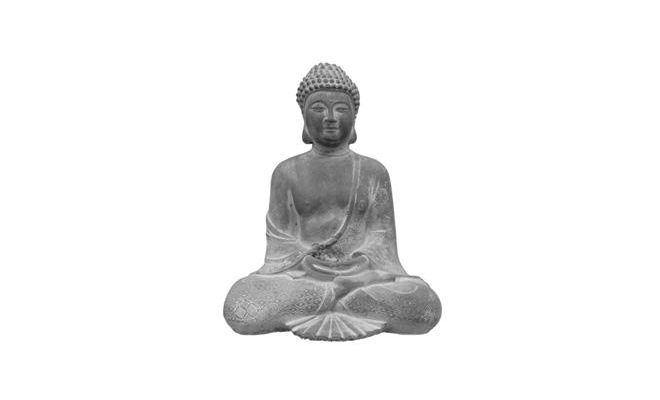 Boeddha, zittend, aardewerk, l 23 cm, b 17 cm, h 28 cm