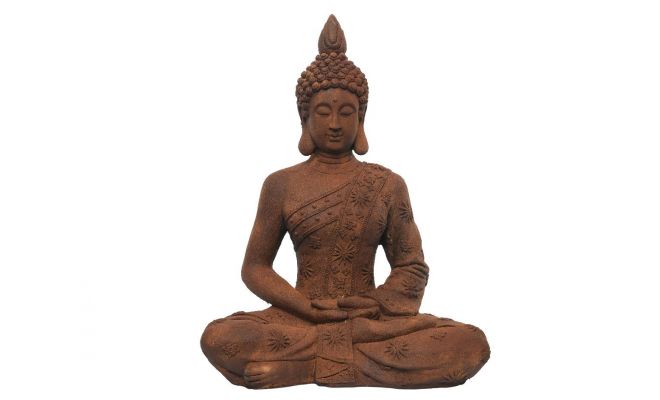 Boeddha, zittend, polystone, l 57 cm, b 39 cm, h 75 cm