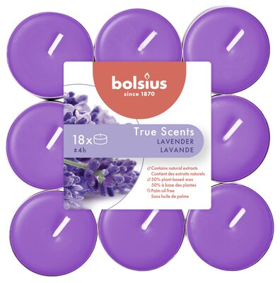 Bolsius Geurtheelicht 4u pk18 True Scents Lavendel