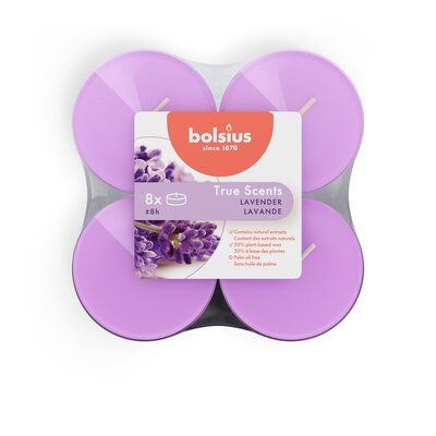 Bolsius Geurtheelicht maxi 8u pk8 True Scents Lavendel