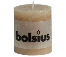 Bolsius, stompkaars, rustiek, beige b 7 cm, h 8 cm - afbeelding 1