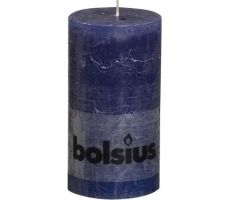 Bolsius, stompkaars, rustiek, donkerblauw, b 7 cm, h 13 cm