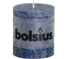 Bolsius, stompkaars, rustiek, donkerblauw, b 7 cm, h 8 cm