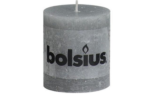 Bolsius, stompkaars, rustiek, grijs, b 7 cm, h 8 cm - afbeelding 1