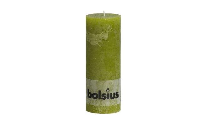 Bolsius, stompkaars, rustiek, groen, b 7 cm, h 19 cm - afbeelding 1