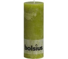 Bolsius, stompkaars, rustiek, groen, b 7 cm, h 19 cm - afbeelding 2