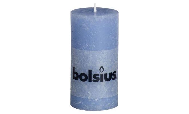 Bolsius, stompkaars, rustiek, jeansblauw, b 5 cm, h 10 cm