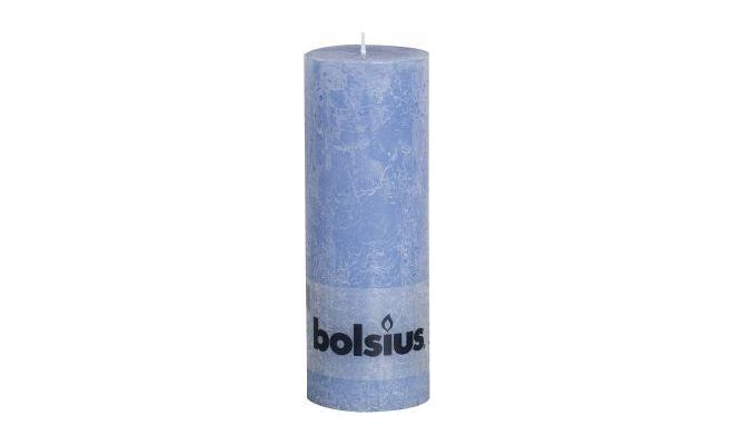 Bolsius, stompkaars, rustiek, jeansblauw, b 7 cm, h 19 cm