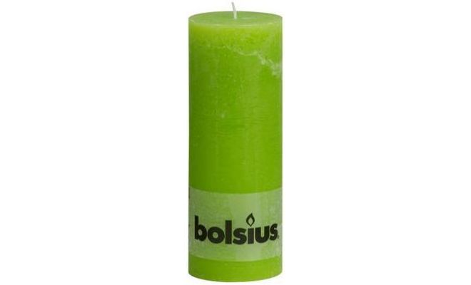 Bolsius, stompkaars, rustiek, lime, b 7 cm, h 19 cm - afbeelding 1