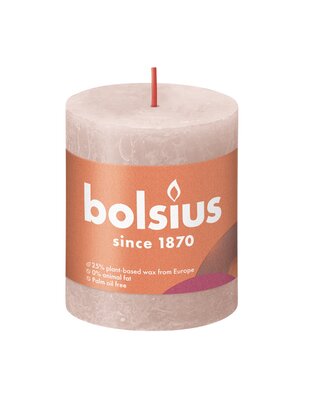 Bolsius Stompkaars rustiek Shine Ø68 x 80 mm Misty pink