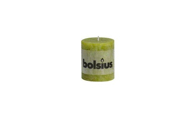 Bolsius, stompkaars, rustiek, mosgroen, b 7 cm, h 8 cm - afbeelding 1