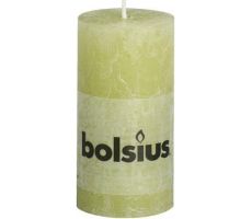 Bolsius, stompkaars, rustiek, pastel groen, b 5 cm, h 10 cm