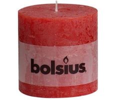 Bolsius, stompkaars, rustiek, rood, b 10 cm, h 10 cm - afbeelding 2