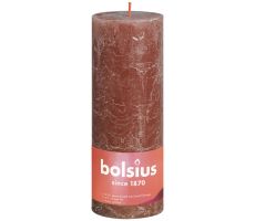 Bolsius, stompkaars, rustiek, suede, b 6.8 cm, h 19 cm
